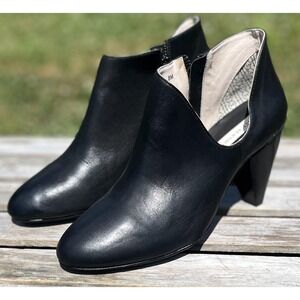 Matt Bernson Shoes Womens Size 8‎ Black Leather Ankle Booties Heeled Zip Dressy